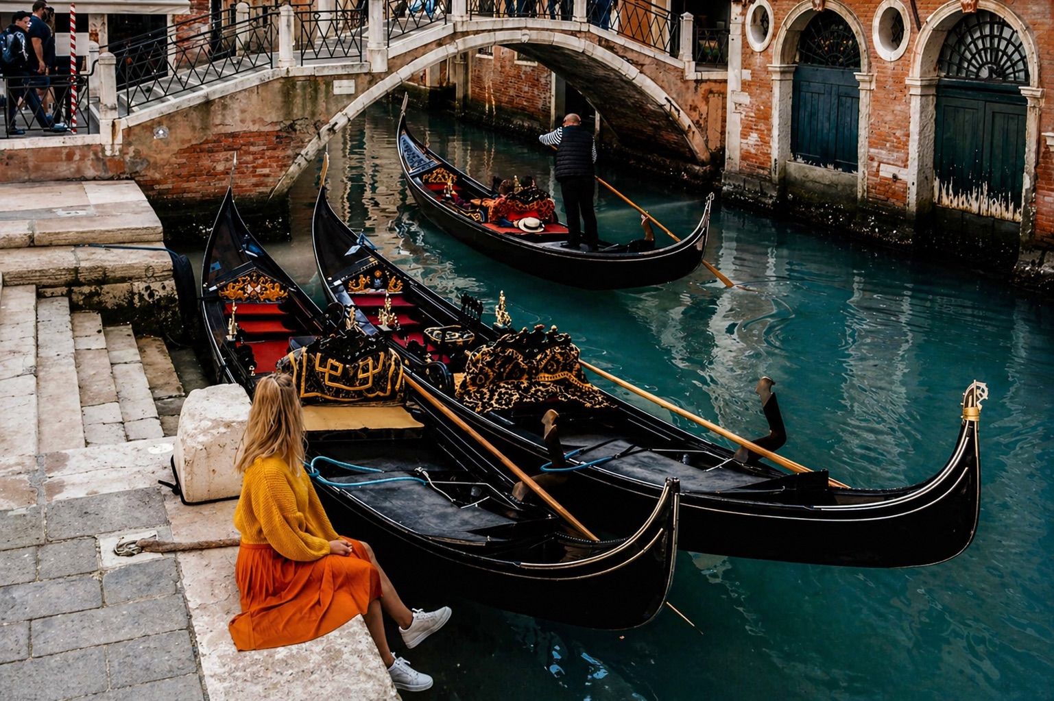 Gondolas on a Venice canal
